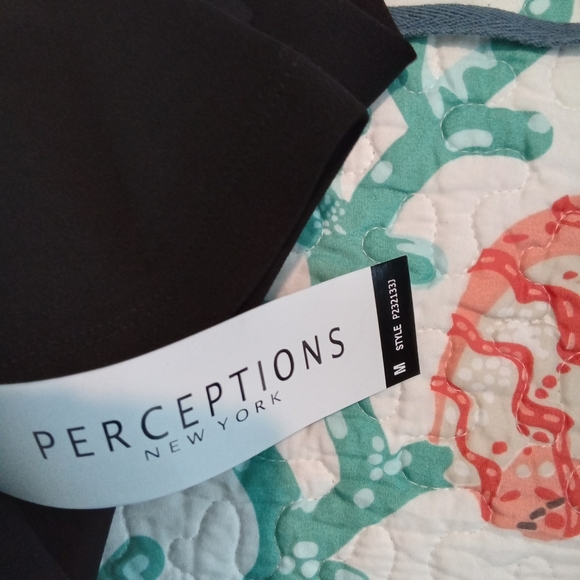 Perceptions Black Size M 3/4 Sleeve Blazer - Picture 6 of 8